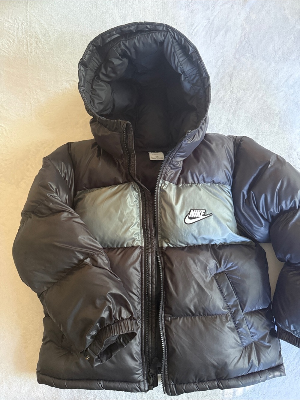 Nike Kids Black & Gray Puffer Jacket